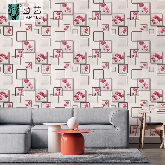 Wall Paper Roll Home Decoration PVC Non Woven Wall Decor 3D 4D Wallpaper Luxury Glitter for Sale