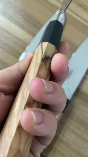 Couteau Damas /Couteau Janpanese/Ensemble de couteaux de cuisine avec manche en bois d'olivier (SE
